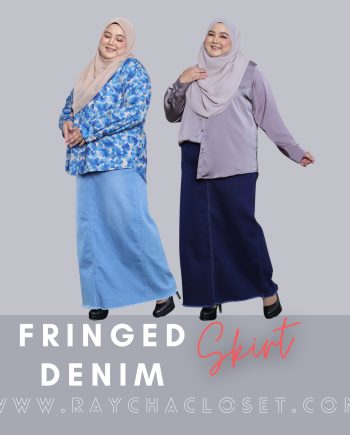 Fringed Denim Skirt