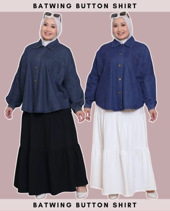 Batwing Button Denim Shirt